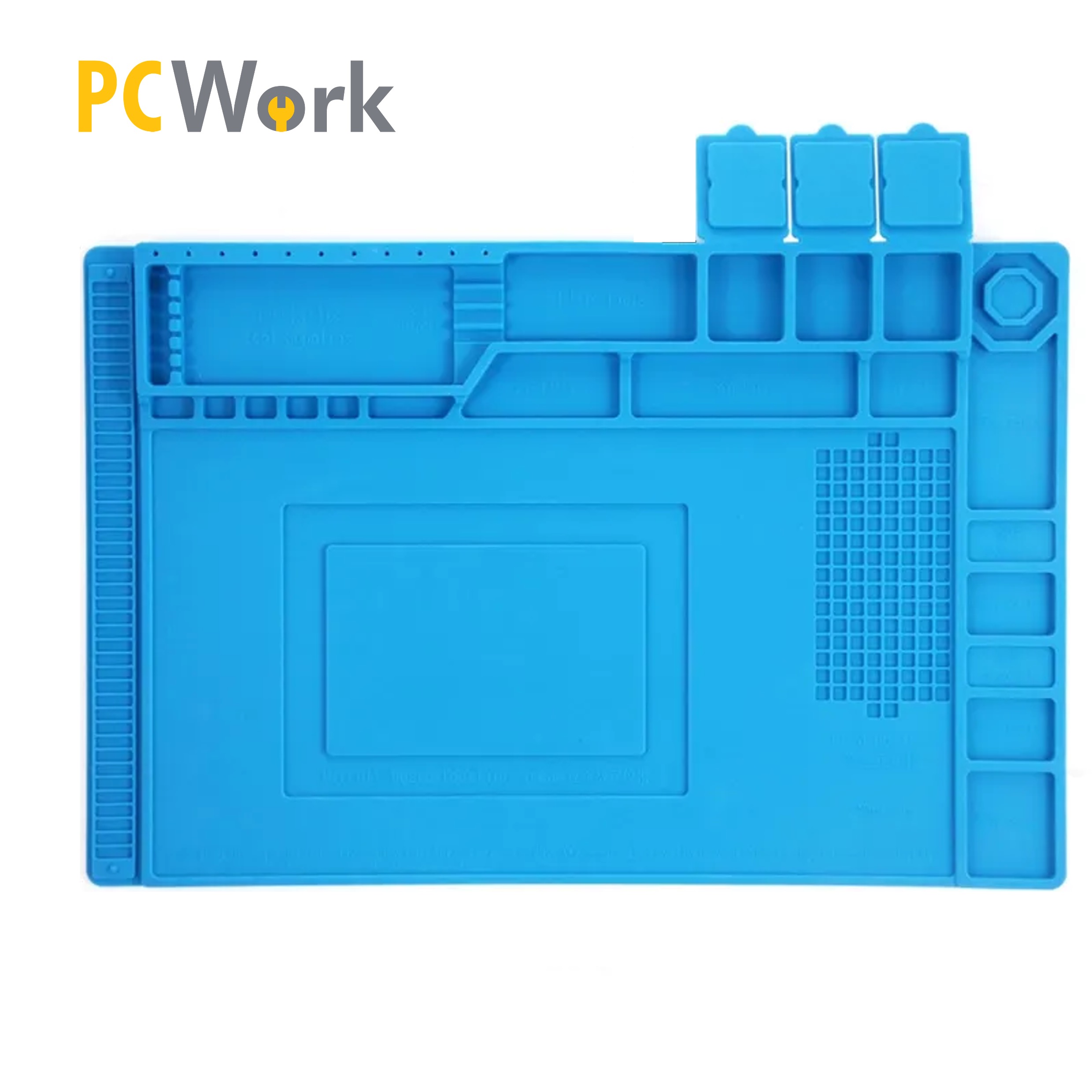 PCW10A Soldering mat 450x300mm with storage boxes, magnetic, silicone