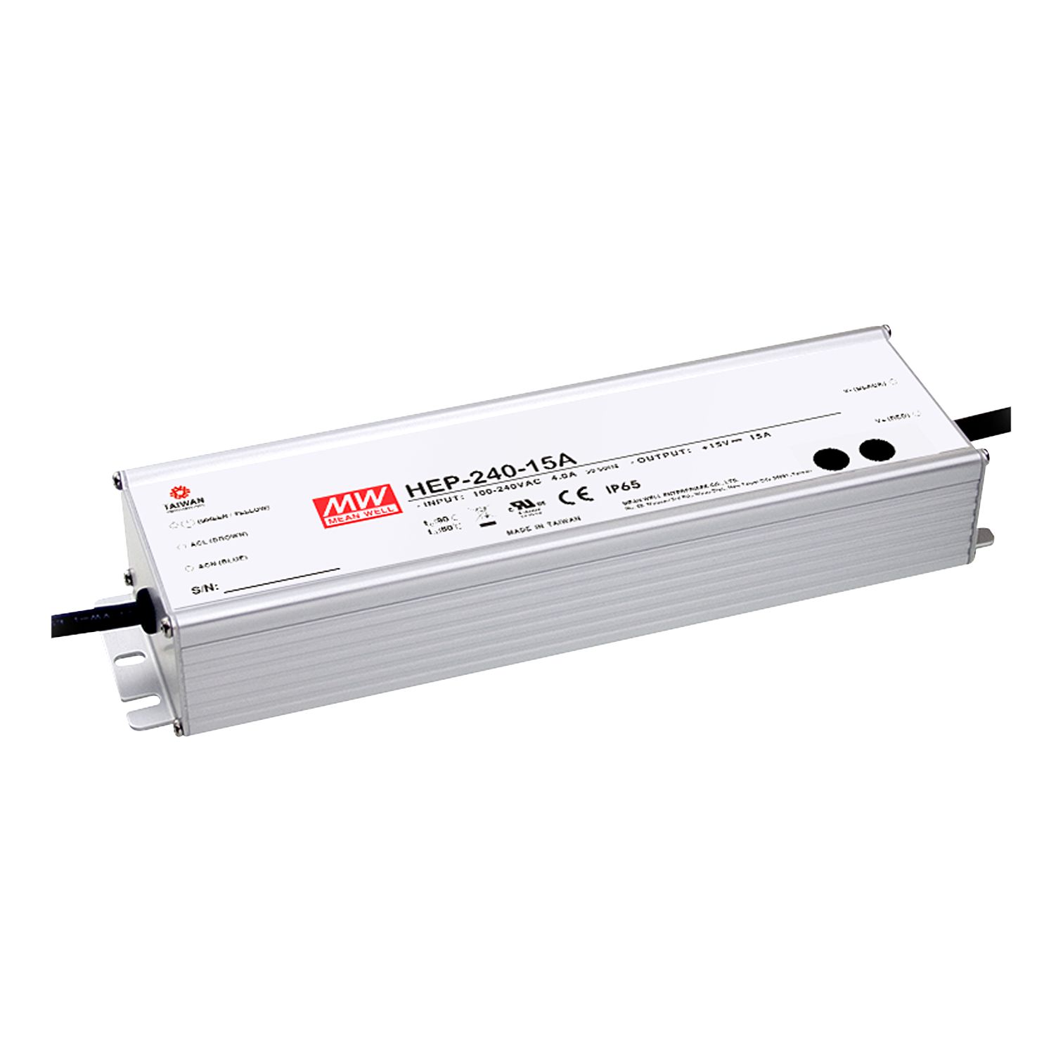 HEP-240-12A switching power supply, industrial, IP65, 240W, 12V, 16A, MEAN  WELL 100476