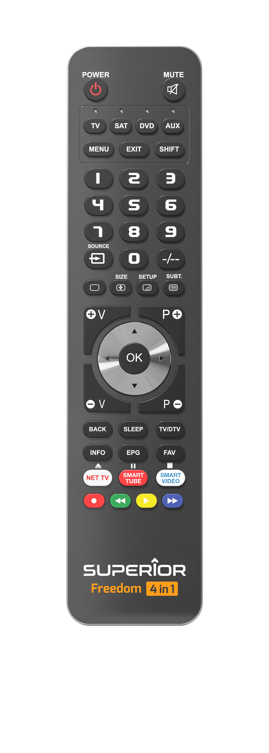 SUPERIOR Freedom 4:1 USB-C Universal Remote Control (SUPTUB003); black