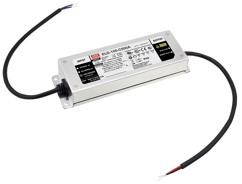 ELG-100-C500B-3Y Led-Trafo, IP67 100W, 100-200V, 500mA CC dimmbar+PE, MEAN WELL