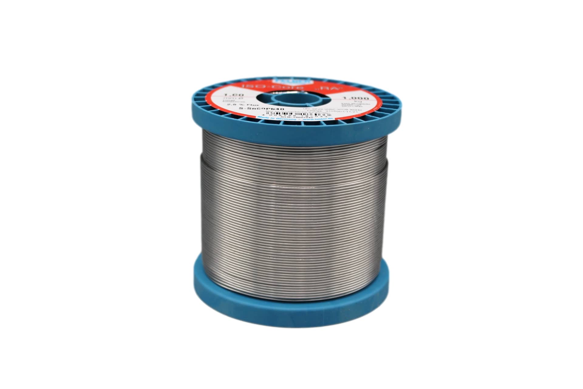 18601040 Felder solder wire, leaded, Sn60Pb40, 1 mm, 1000g, roll